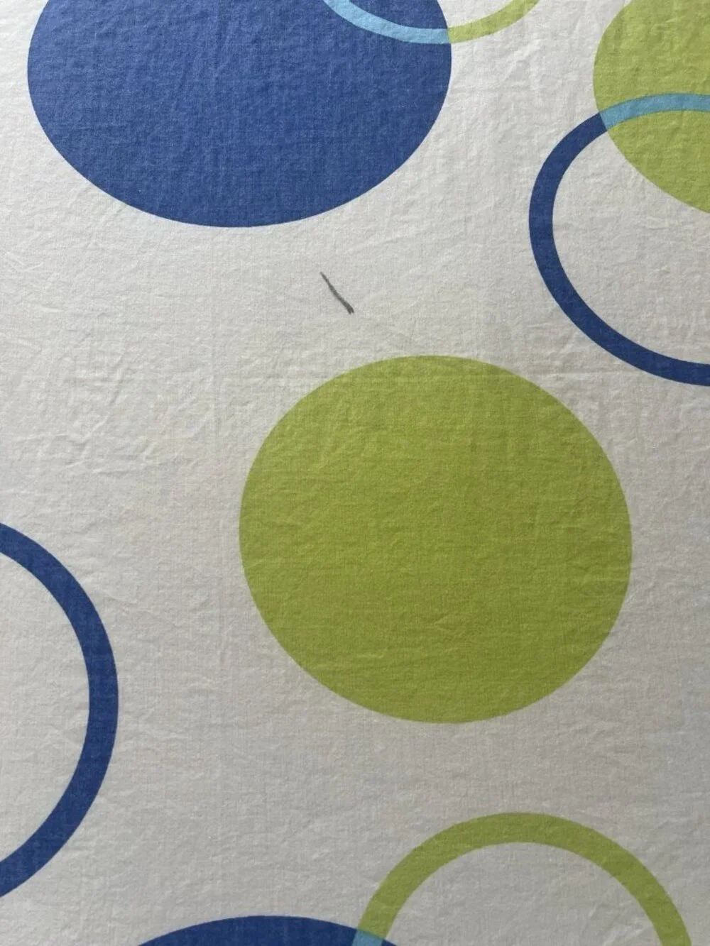 Retro King Size Sheet 3-pc Set Stripe Circle 1970s Cotton Poly Geometric Bedding
